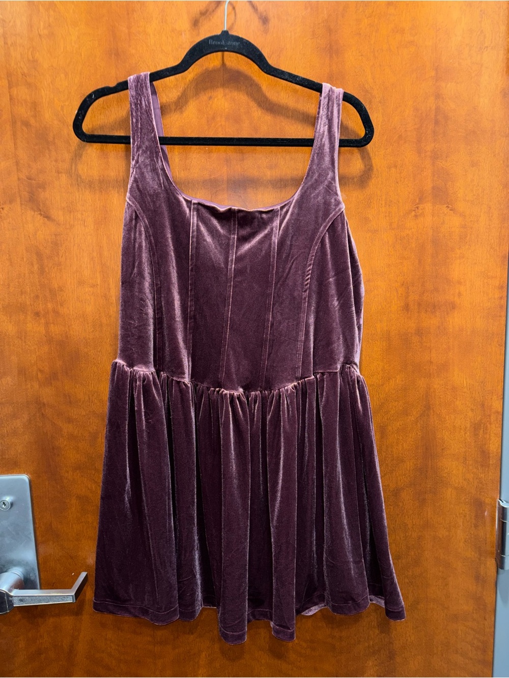 Velvet Sleeveless Casual Dress in Plum
